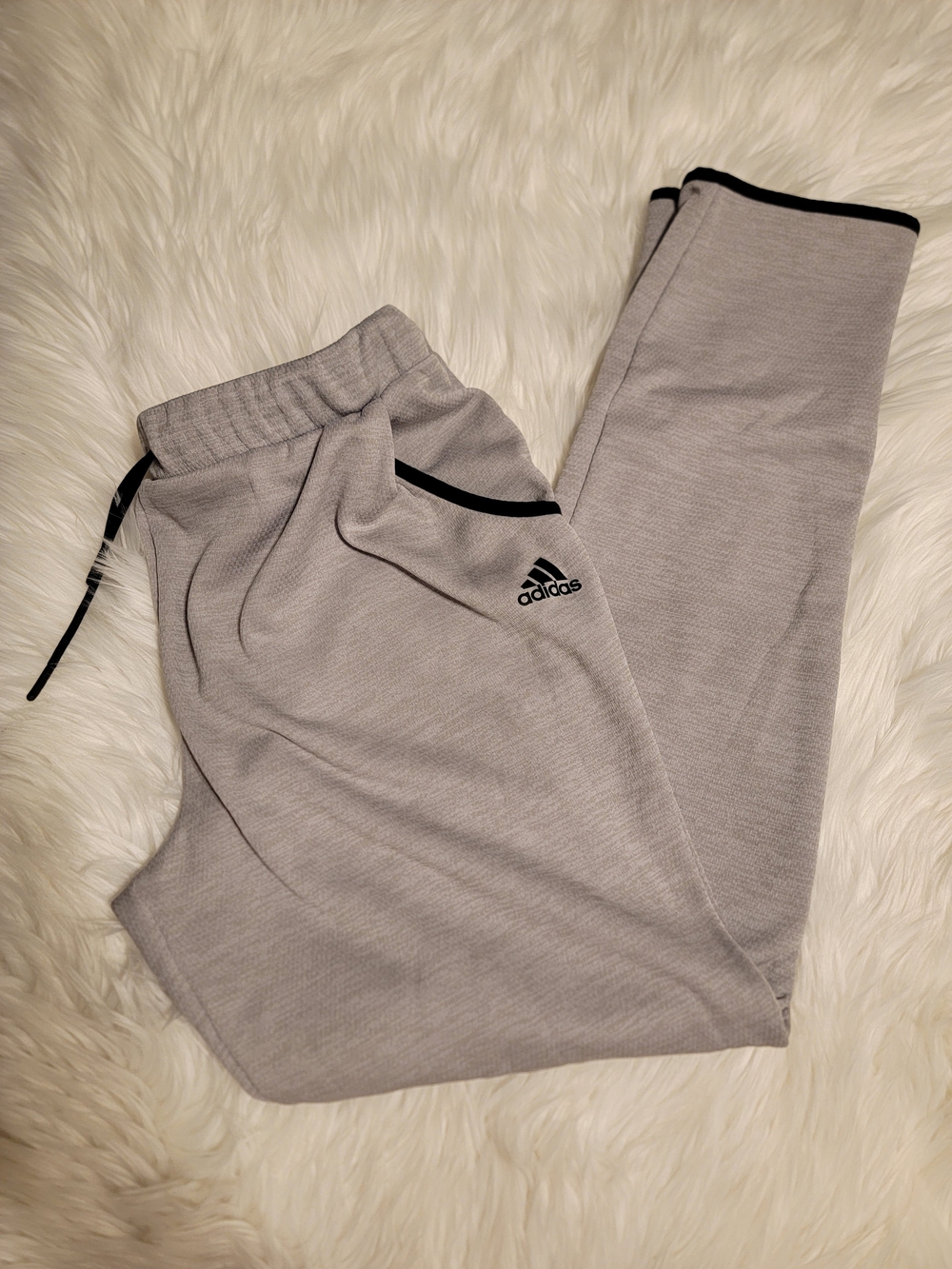 adidas Light Gray Joggers with Black Trim